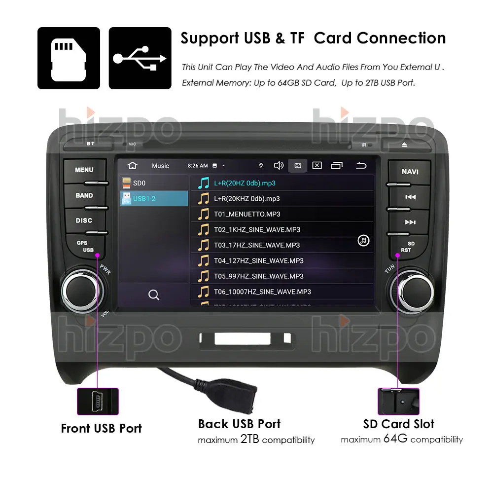 Car Multimedia Player 2 Din Android 10 For AUDI TT MK2 8J 2016 2007 2008 2009 2010 2011 2012014 GPS Navigation System Radio DVD |