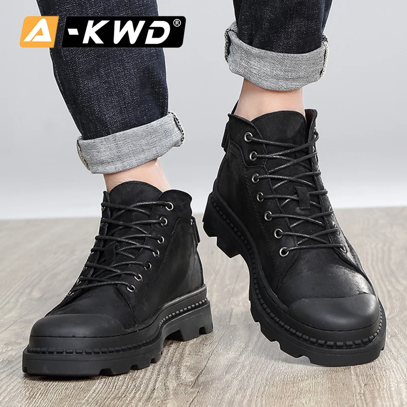 New Fashion Black Work Shoes Genuine Leather Men’s Blundstone Boots bottines homme High Top Men Sneakers Man | Обувь