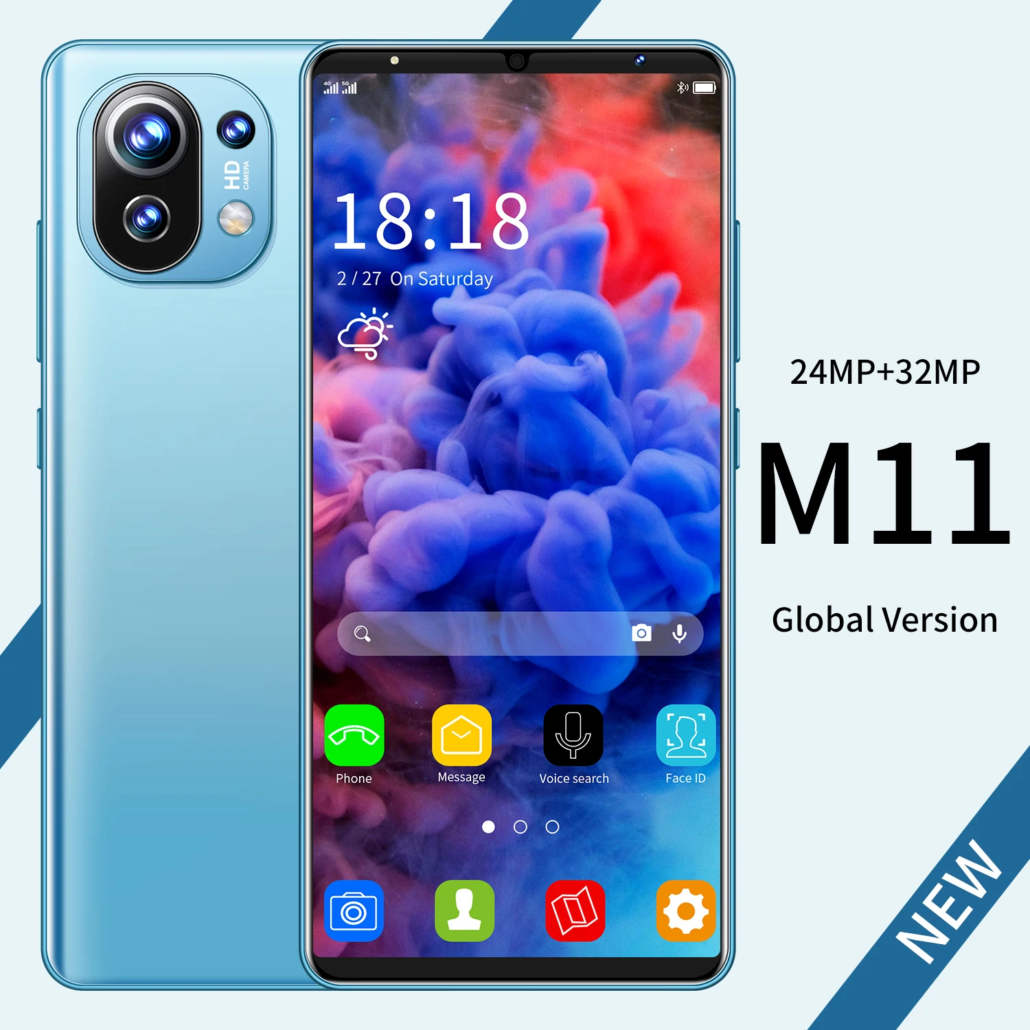 

Global Version M11 6.1" Cellphone 5200mAh 8+256GB Flash Memory 10 Core 32 Million HD Camera Dual Unlock Dual SIM 5G Smart Phone