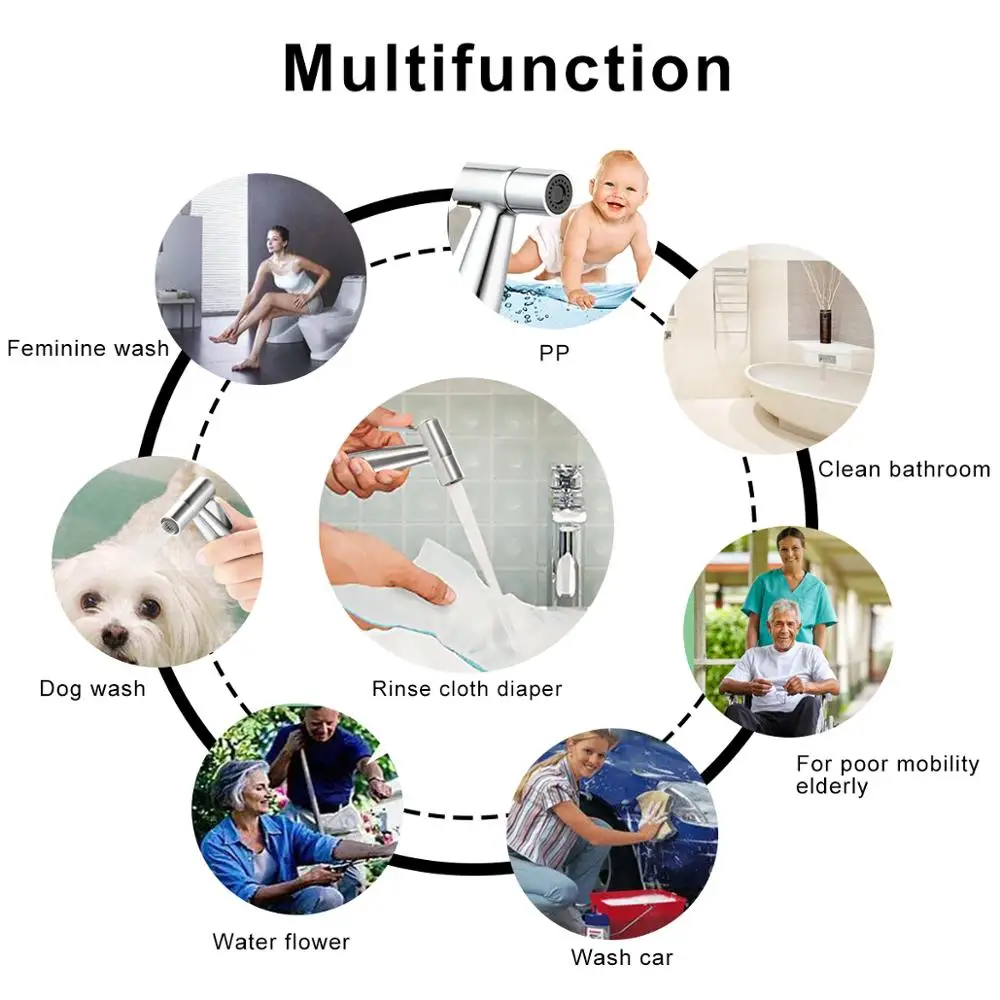 Ручной распылитель для унитаза биде портативный душ латунный T адаптер 1 2 м шланг