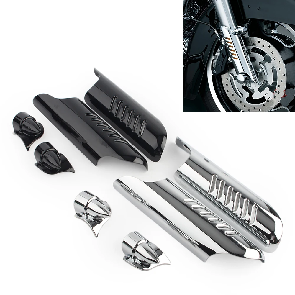 Запчасти для Мотоциклов Harley Touring FLHT 2000 2013 черный хром 2 шт. дефлекторы вилок