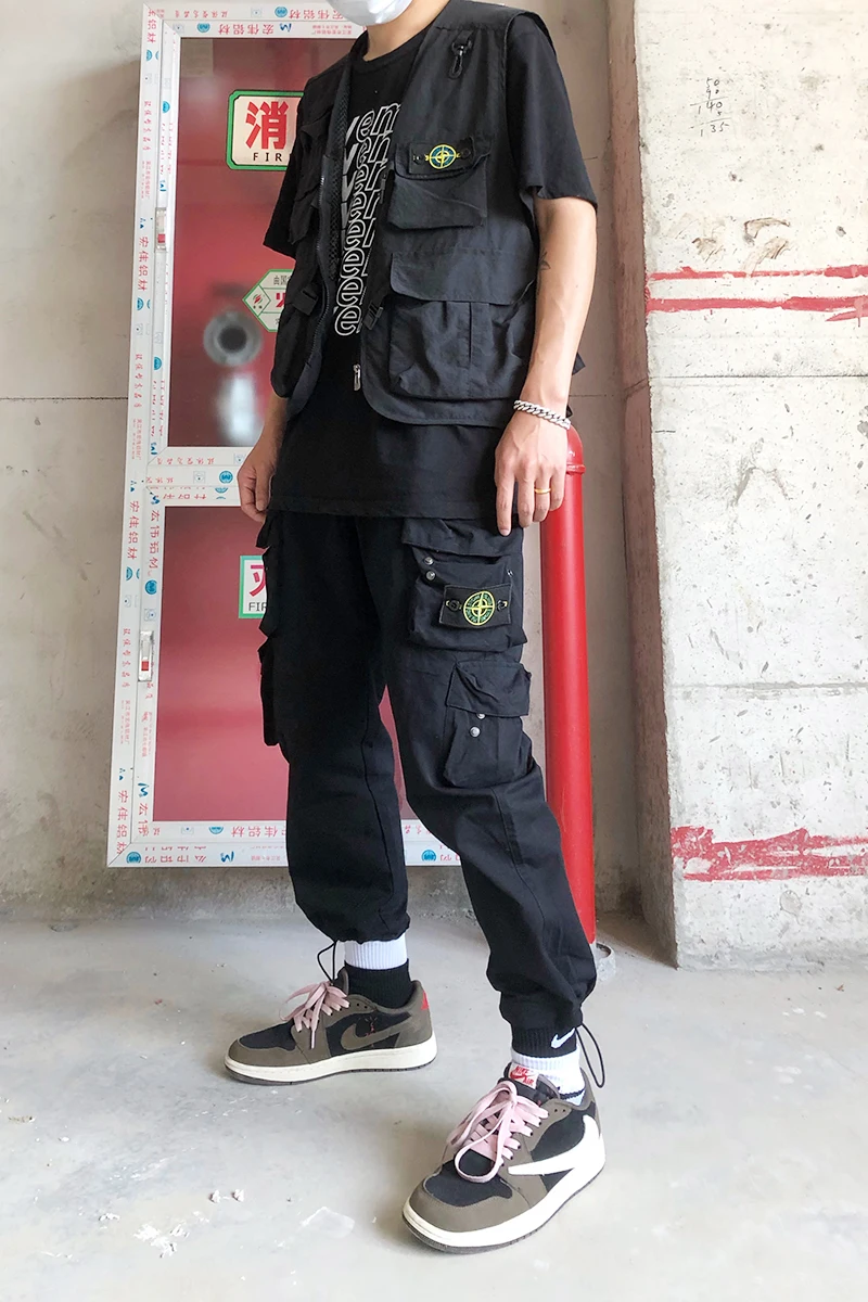 

Stone Island multi-pocket functional overalls loose multi-pocket trousers high street functional trendy brand casual pants autum