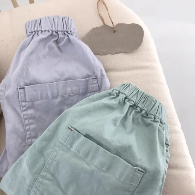 Детские однотонные штаны WLG бежевые хаки зеленые фиолетовые для мальчиков и