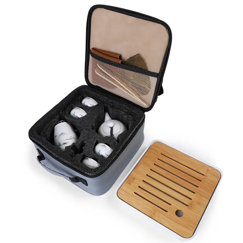 Набор для креативного путешествия в китайском стиле 1 горшок/4 чашки керамический