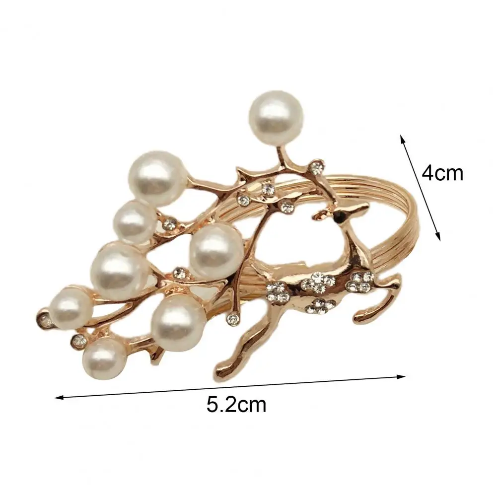 

6Pcs Napkin Holder Exquisite Reusable Alloy Rust Proof Fake Pearl Napkin Rings Napkin Table Decoration Accessories for Wedding
