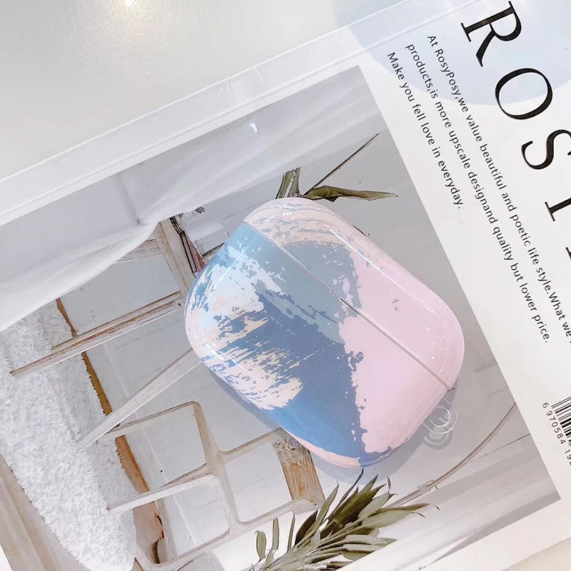 

Luxury marble soft silicon Wireless Earphone Charging Cover Bag for Apple AirPods Pro 3 Glossy Graffiti Bluetooth Headset case