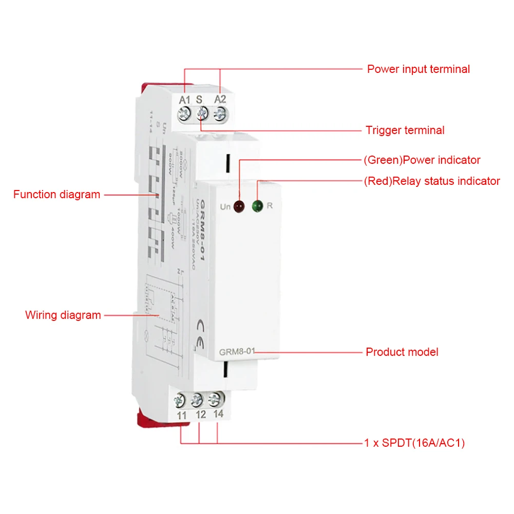 Электронное импульсное реле фиксирующее памяти переменного тока/GRM8-01 35 мм