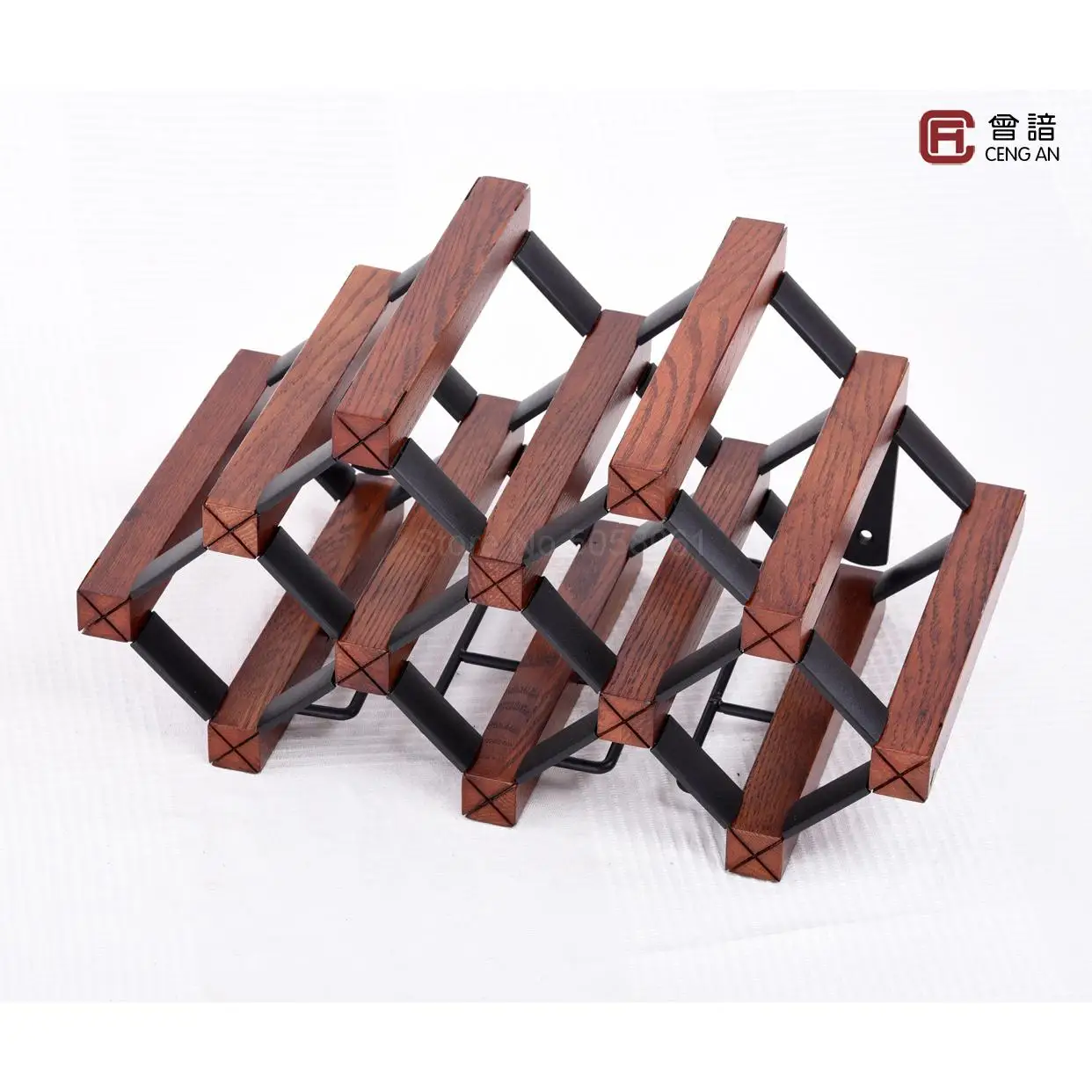 Винная стойка настенная из массива дерева креативная для ресторана гостиной