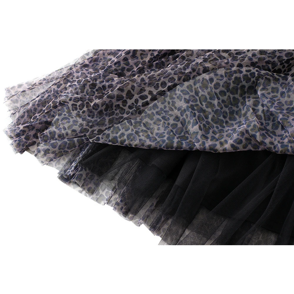

Spring Autumn Winter Fashion Trend FeminArt Girl Student High Quality Woman's Vintage leopard print Midi Long Skirts Femme