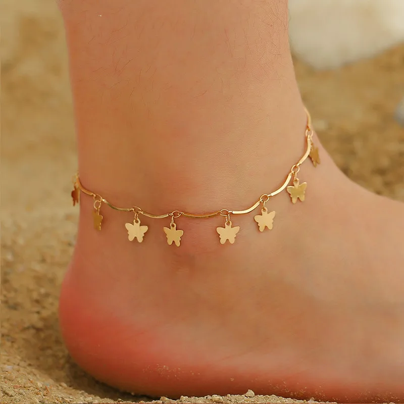 

butterfly ankle bracelet anklets for women fashion pendant butterfly chain women national wind beach foot chain Women's jewelry