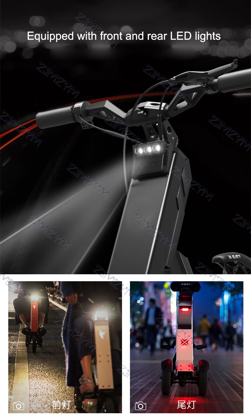XI-CROSS 50KM Foldable Electric Scooter Portable Mobility Adults Bicycle 10 inch Pneumatic Tire 36V12.5AH 300W | Спорт и развлечения