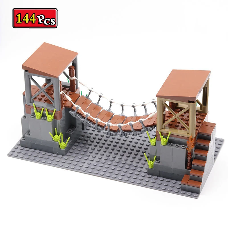 

Военная серия, имитация военной инженерной цепи, мост MOC, аксессуары, модель MOC, строительные блоки, кирпичи, игрушки, подарки