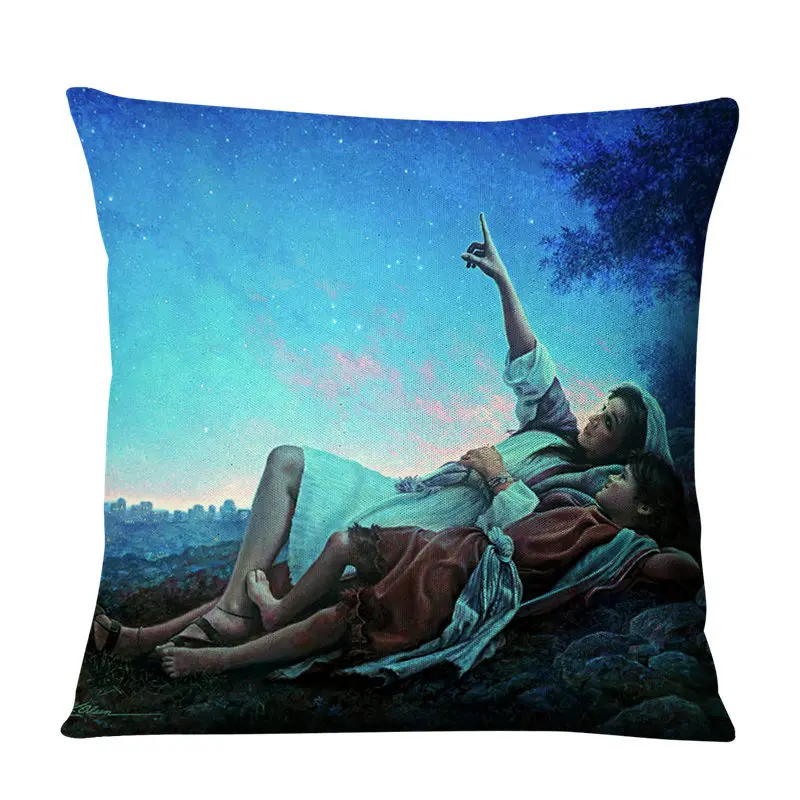 Картина маслом Христос наволочка Ретро льняная печать фотография Подушка Чехол