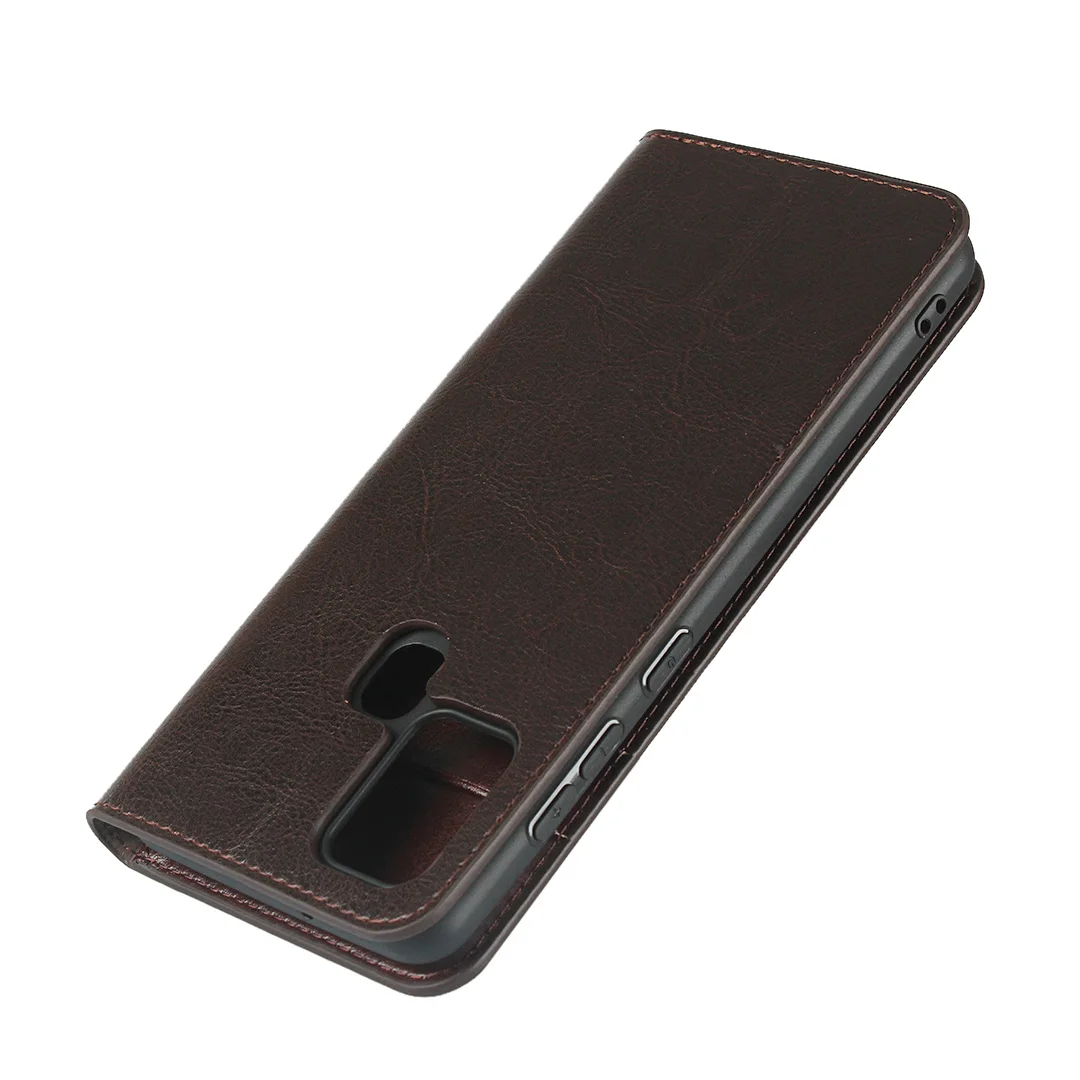 

Vintage Genuine Leather Case for Samsung Galaxy A21s Cover Luxury Crazy Horse Pattern Wallet Book Cover for Samsung A21s A 21s