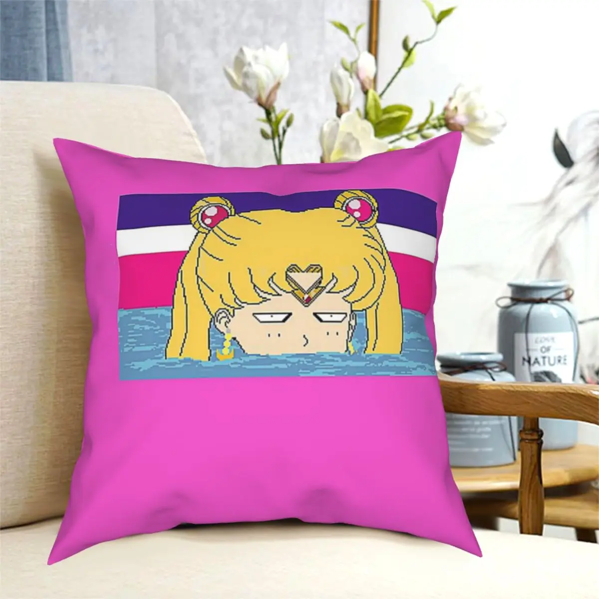 

New Sailor Moon Floor Pillow Cushion Cover Decorative Pillowcases Case Home Sofa Cushions 40x40,45x45cm(Double Sides)
