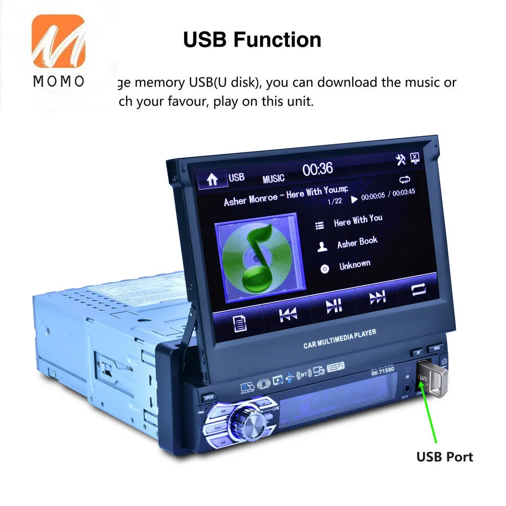 

7" HD Touch Screen Car Multimedia Player MP5 MP4 MP3 Player GPS AM/FM Radio
