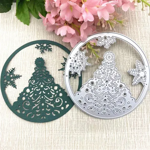 

Christmas tree and Snowflake Metal Cutting Dies Stencil Die Cut Scrapbooking Craft Stamps