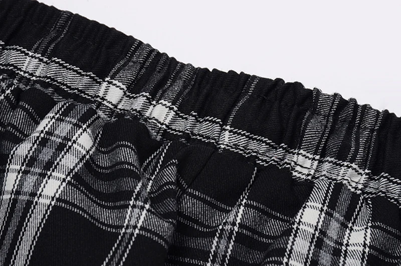 

[EAM] High Elastic Waist Black Plaid Long Wide Leg Trousers New Loose Fit Pants Women Fashion Tide Spring Autumn 2021 1DA433