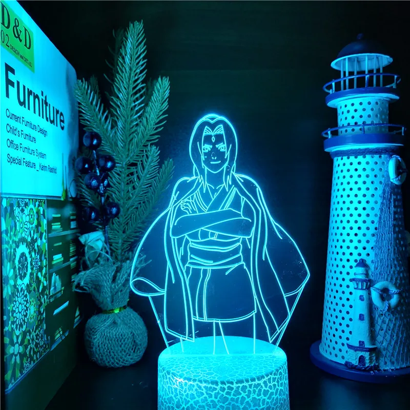 Детский светодиодный ночник в стиле аниме Tsunade Naruto для спальни украшение дома 3D