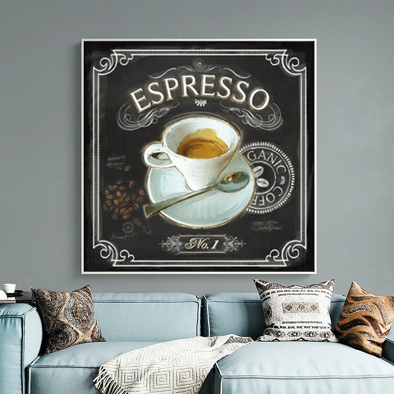 Винтажная Картина на холсте для кухни кофе бара кафе Декор плакаты и принты