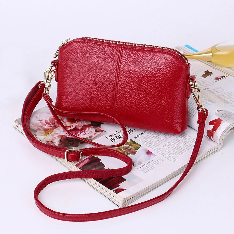 Women clutch bag female fashion genuine leather small shoulder wild mini multi-layer shell Mobile phone women purse | Багаж и сумки