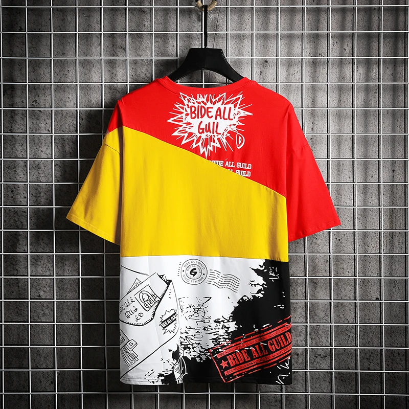 Мужская футболка в стиле хип хоп Liketkit свободная японском с коротким рукавом и