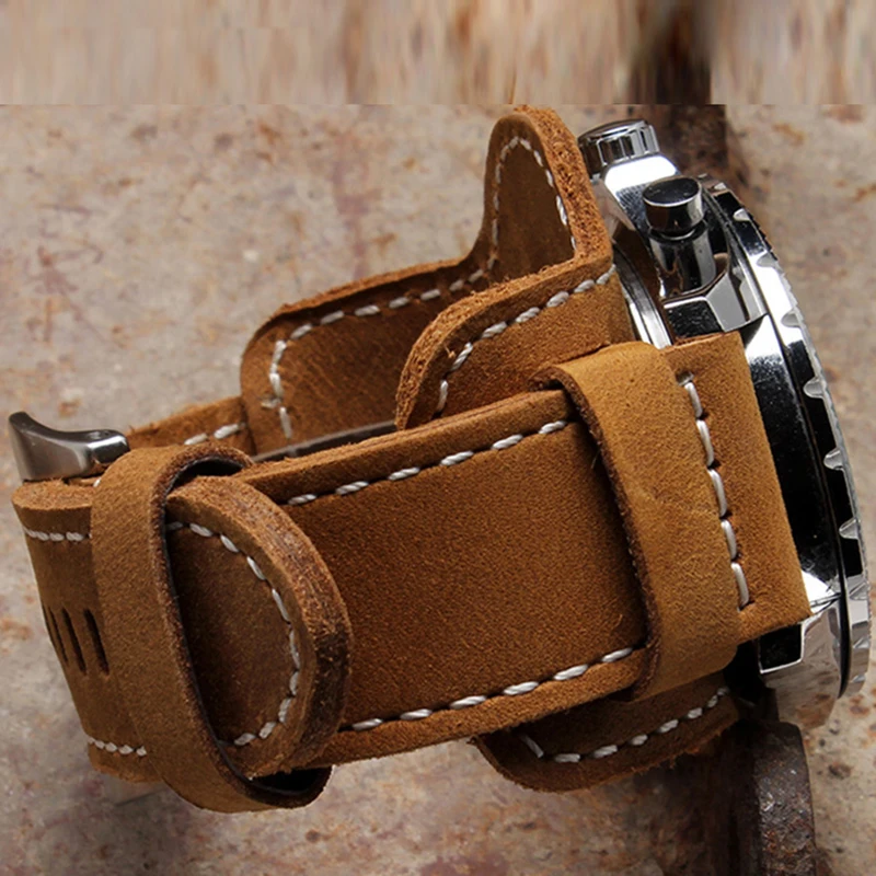 Fashion Sport Watchband High Quality Genuine Leather Watch Strap Band 20mm 22mm 24mm 26mm for Watch Accessories Wristband