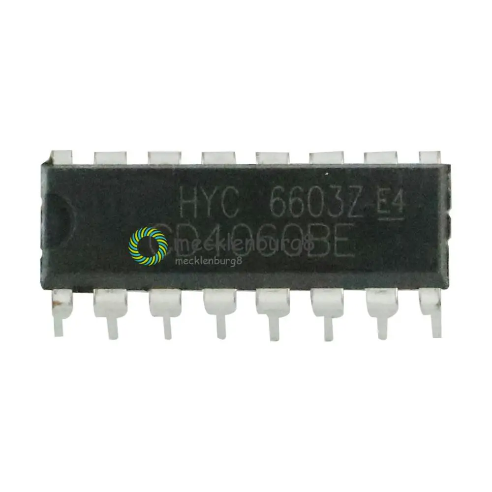 10PCS CD4060BE CD4060 Ripple Carry Binary Counter IC DIP-16 pin Low Power NEW | Электроника