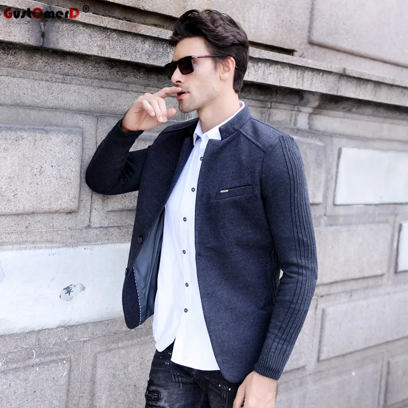 Мужской кашемировый Блейзер GustOmerD однотонный Повседневный блейзер в стиле