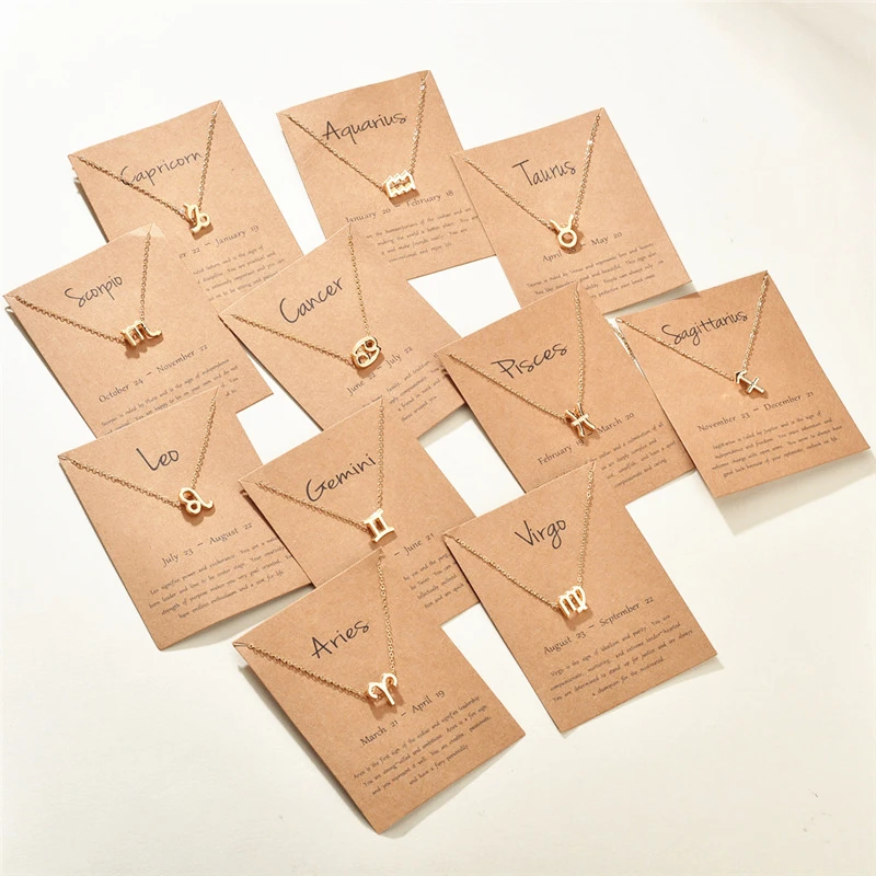 Трендовые мужские и женские 12 знаков зодиака Золотая подвеска ожерелье Aries Leo