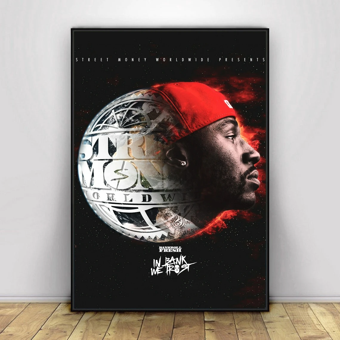 

Бэнкролл, свежий в банке, мы доверяем музыкальному альбому, Обложка, Постер, певец, рэп, хип-хоп, поп-музыка, звезда, Холщовый постер, печать (без рамки)