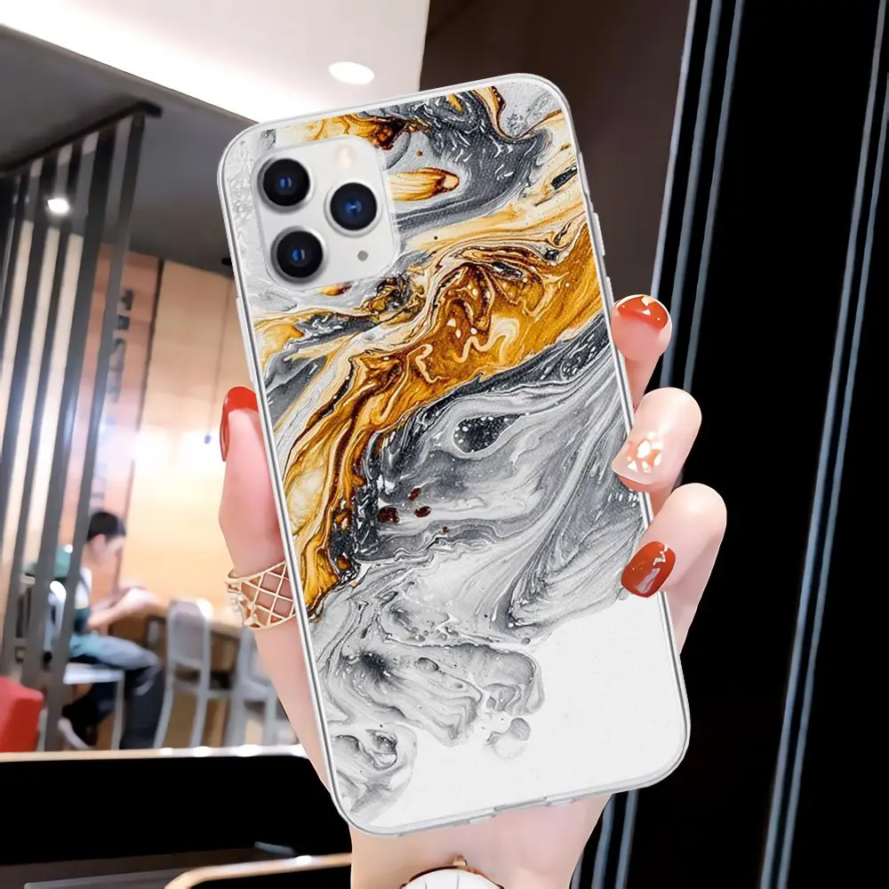 

Girls Marble Collage Print Transparent Mobile Phone Case For Iphone 12 11 Pro Xs Max 6s 7 8 Plus Xr Xs X 5s Se 2020 Clear Cover