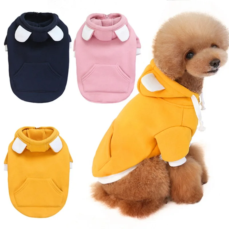 

Cute Dog Hoodies Sweater Coat with Pocket Pet Pajamas Comfortable Pet Autumn Winter Bear Fleece Sweatshirt Outfit Clothes
