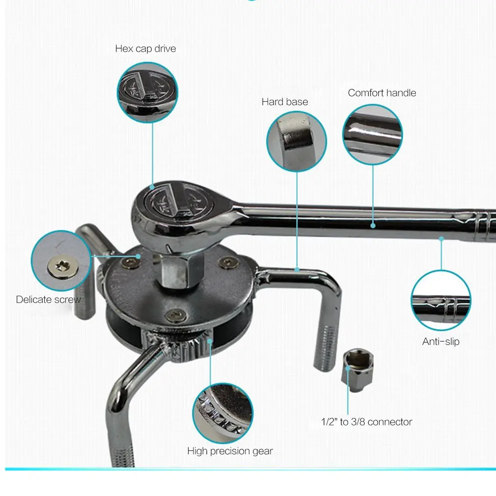 3-кулачковый дизайн двухстороннее Удобный авто-Регулируемый масляный фильтр