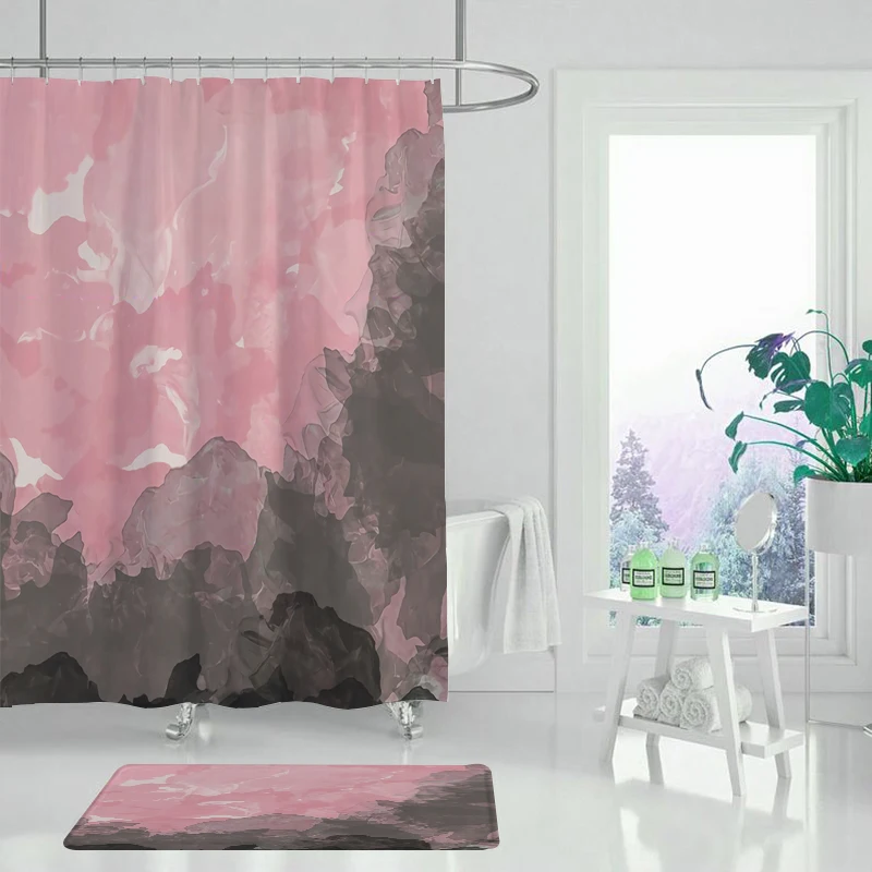 Геометрическая Печать полиэстер волокно занавеска для душа ванная унитаза