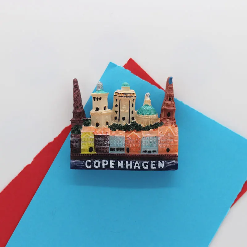 Магнит на холодильник Дания сувенир копенгагенское здание resion стерео Кухонное