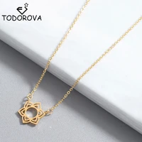 todorova stainless steel flower necklace fashion jewelry rose gold circle necklace gifts for women choker long chain necklace