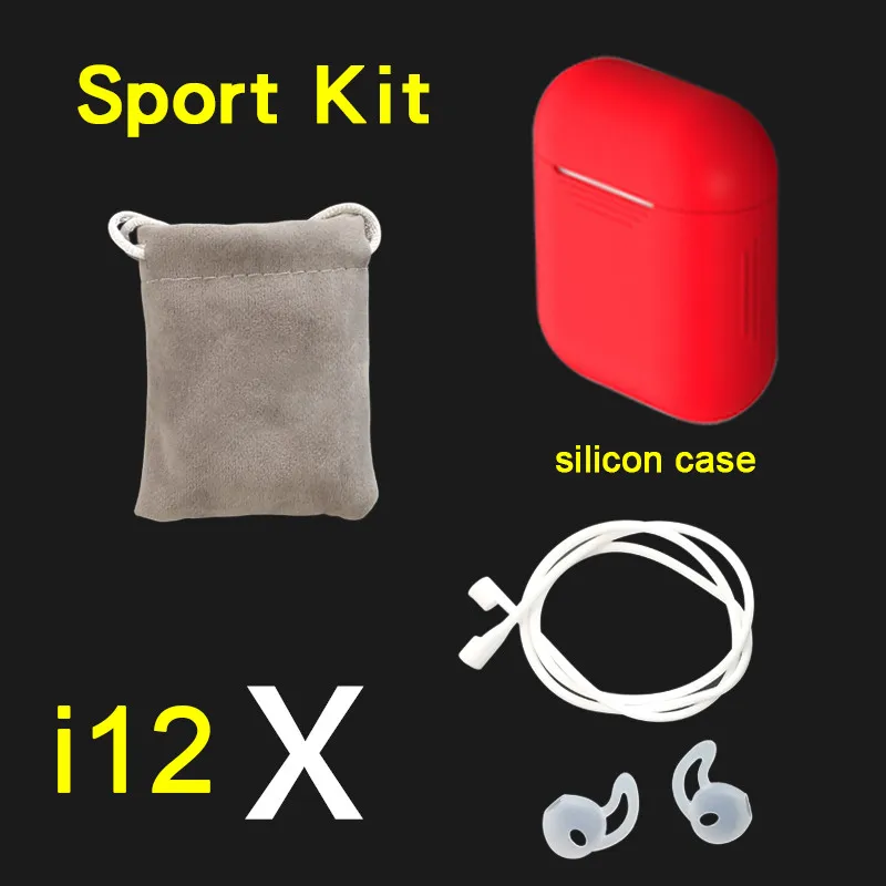I12 X 1:1 TWS 5 часов Мощность i12X i12 TWS Беспроводной наушники Bluetooth PK i30 i20 наушники 6D бас наушники i10 i11 i12 i9s - Цвет: i12X sport red
