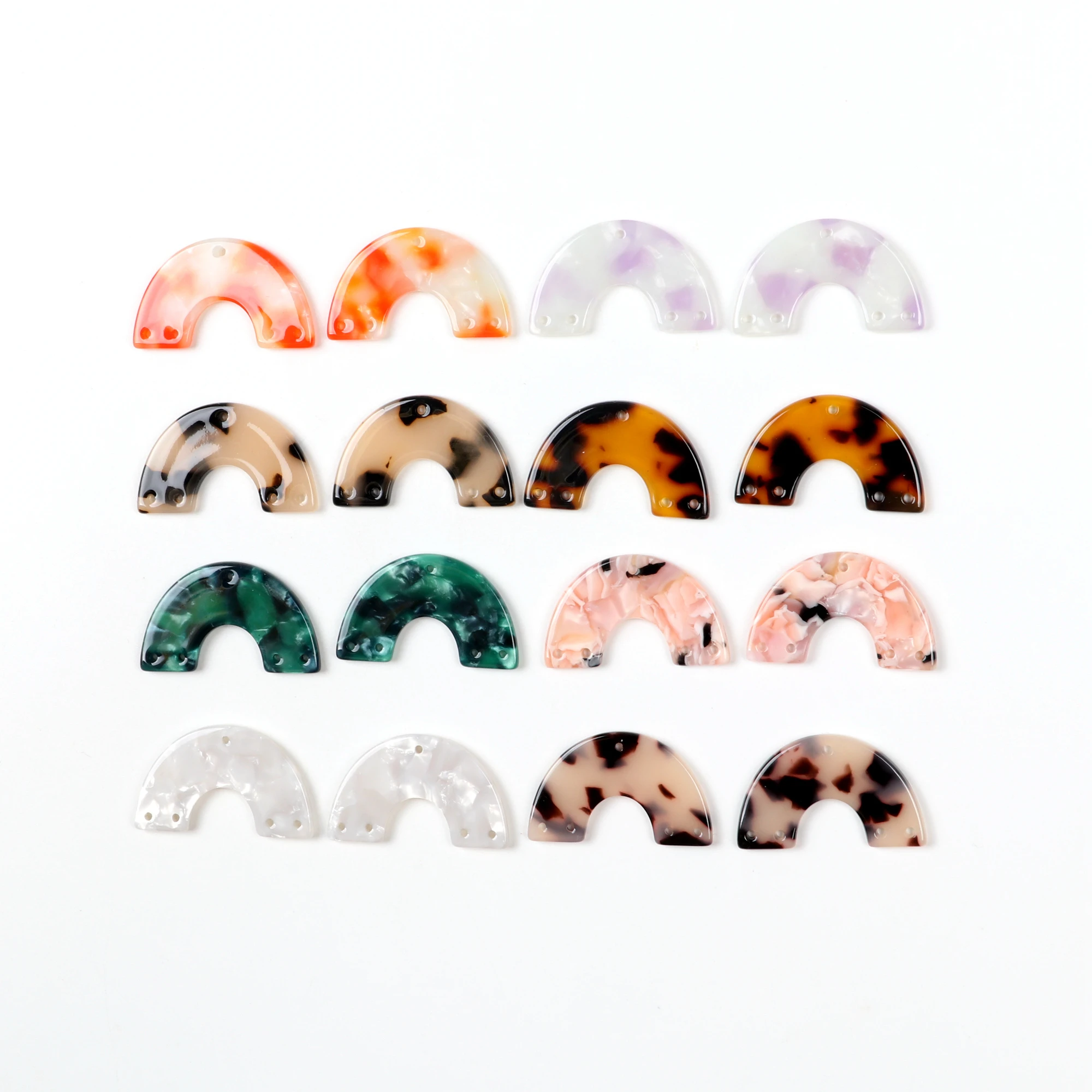 Серьги подвески в виде черепахи акриловые бусины из ацетата полуовальной формы