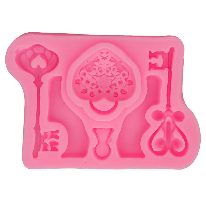 

2Pcs Vintage Key Lock Cake Fondant Mold Kit Keyhole Silicone Mold for Cake Decor Sugarcraft Chocolate Epoxy Resin Craft