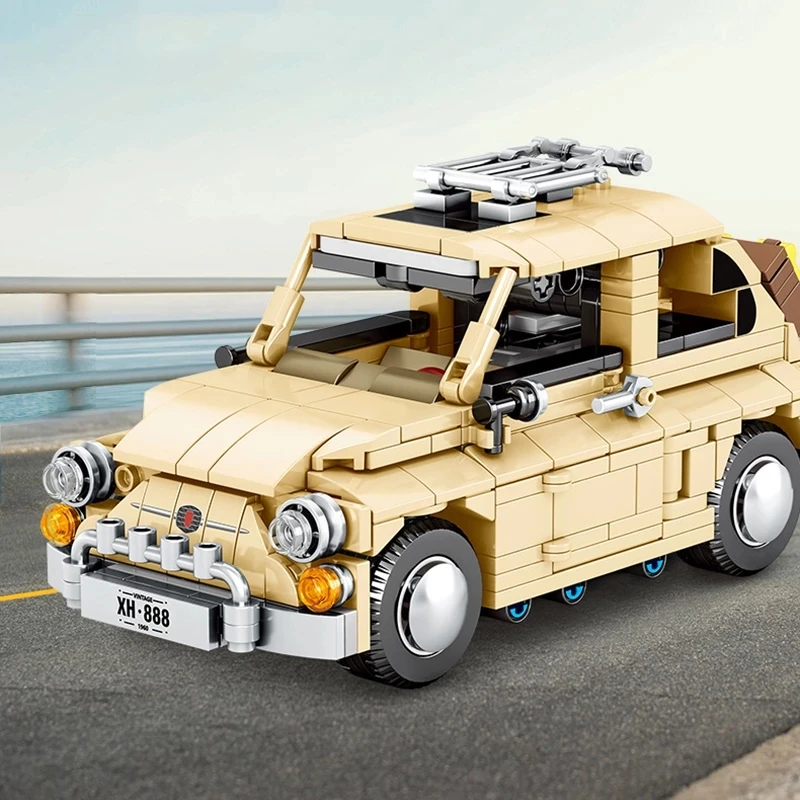 

Creator Series 468Pcs Fiated European Classic Car City Pull Back Vehicle Building Blocks Bricks DIY Car Toys For Kids Gifts