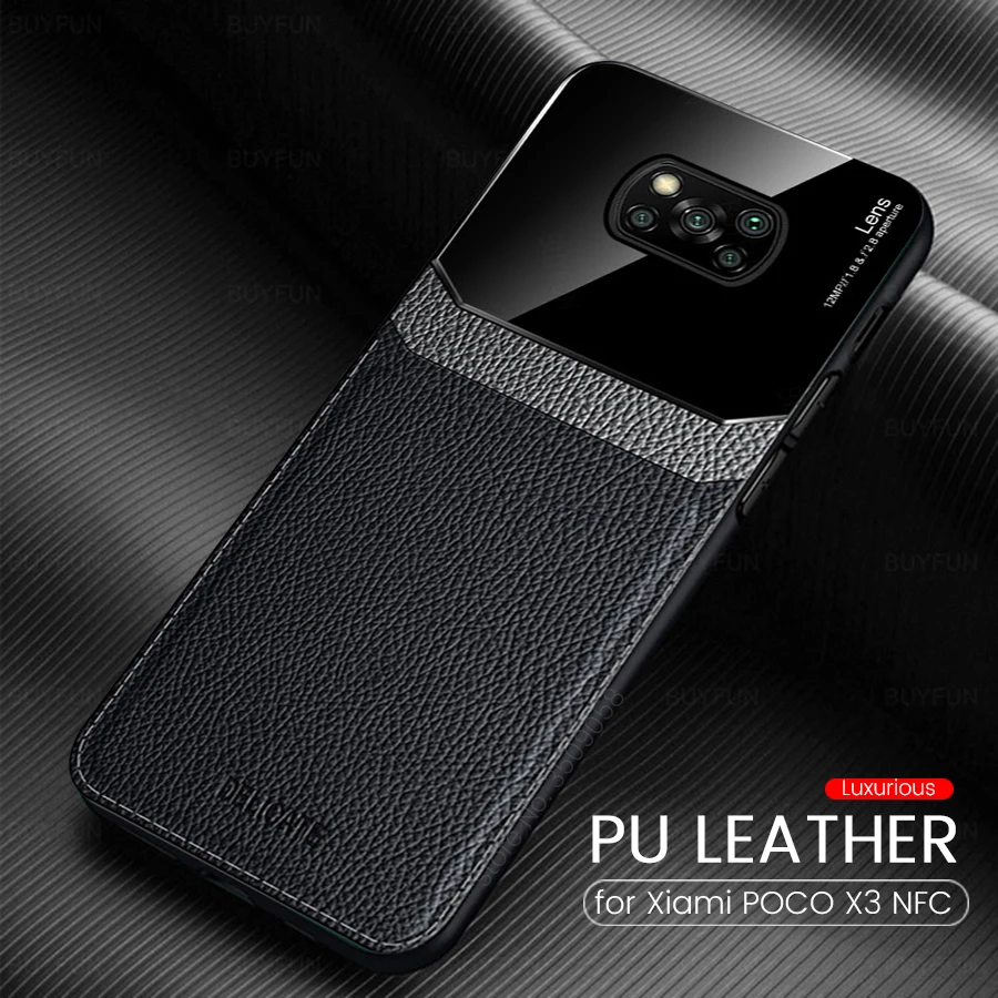 Poco x3 чехол текстуры кожи оргстекла телефон чехлы для pocophone poco pro x 3 pocox3 nfc