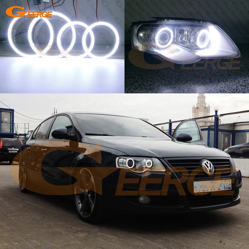 Для Volkswagen VW Passat B6 Magotan 2005 2010 ксеноновый головной светильник отличный COB led angel eyes halo