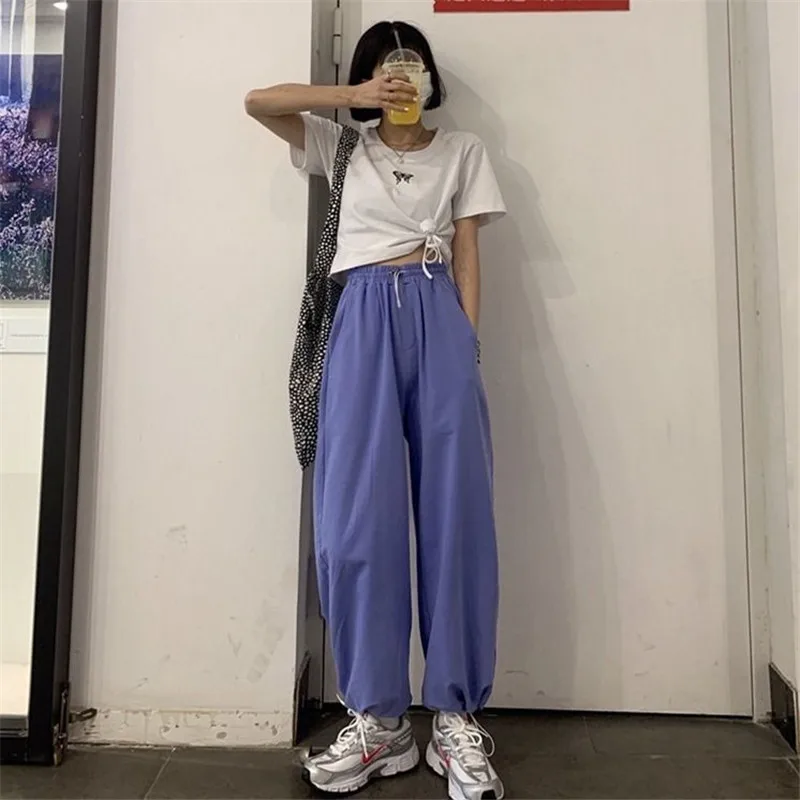 

High Waist Women Casual Baggy Sports Pants 2021 Summer Sweatpants Women Oversized Streetwear Casual Joggers Trousers