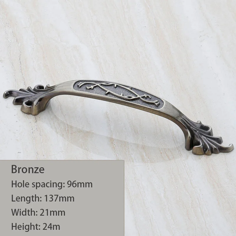 Bronze 96mm Мебельная дверная рукоятки и ручки шкафа ящика, кухонное оборудование аксессуары винтажный Шкаф Тянет, утолщенная Базовая белая ручка - Цвет: Bronze 96mm