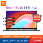 Xiaomi RedmiBook 14  ноутбук 10th Intel Core i7-1065G7 MX350 16G 3200 МГц DDR4 + 512G SSD 14 дюймов Тонкий портативный ноутбук PC Win10