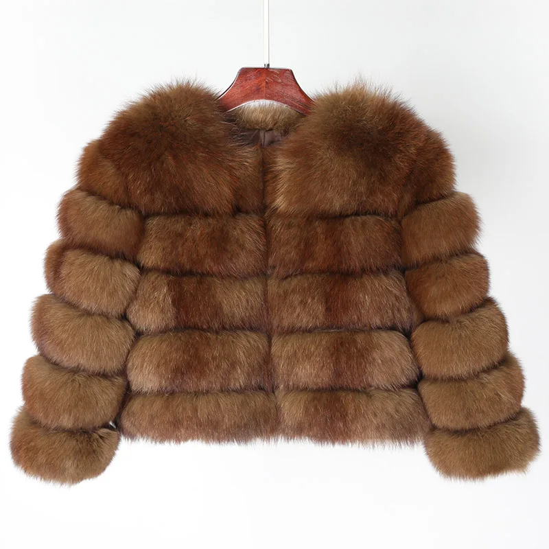 Short coat50-12 Maomaokong, натуральный Лисий мех, Зимний натуральный мех, модная короткая обтягивающая куртка, роскошная кожаная куртка, Женская куртка - Цвет: Short coat50-12