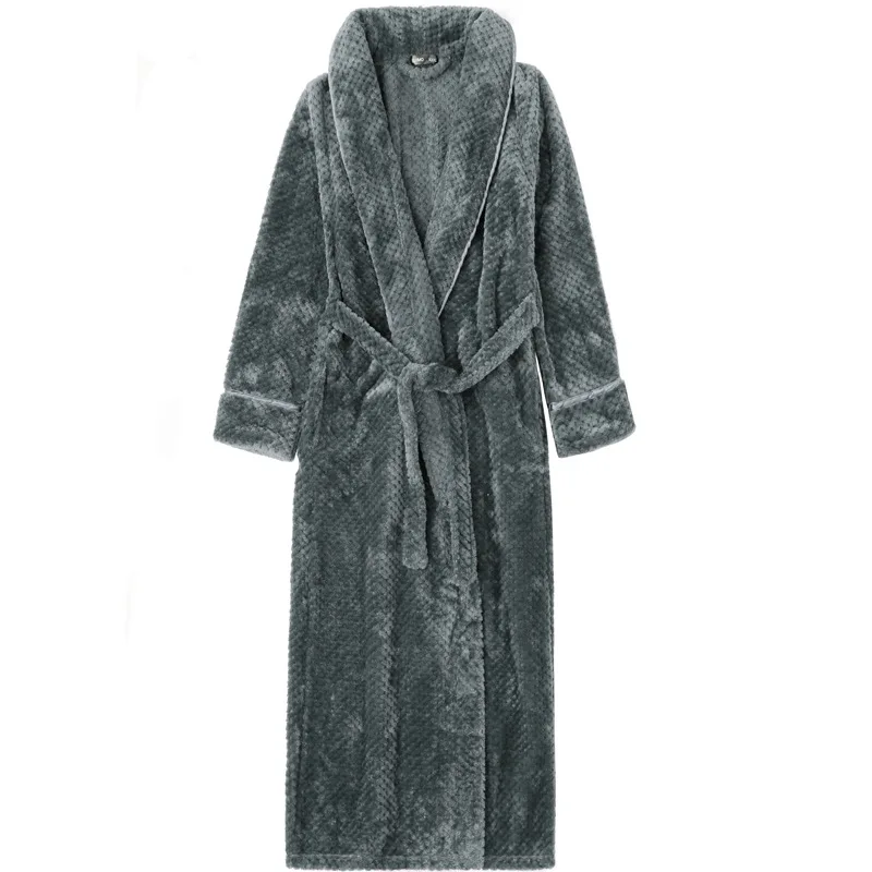 

Autumn and winter couples nightgown women thickened and lengthened flannel bathrobes Beibei velvet bathrobe men loose
