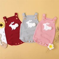 infant easter baby girls clothing wide strap cartoon rabbit print button closure cotton sleeveless bodysuit for 3 24 months