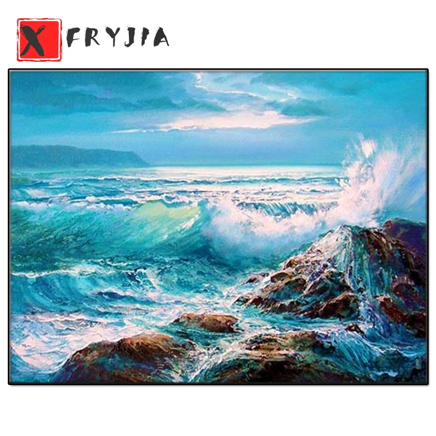 

diamond painting stitch cross Natural scenery seaside reef diamond embroidery full square round drill diamond mosaic home decor